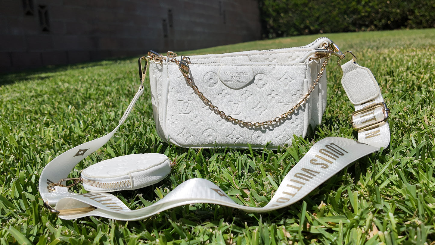 White LV 3n1 Purse