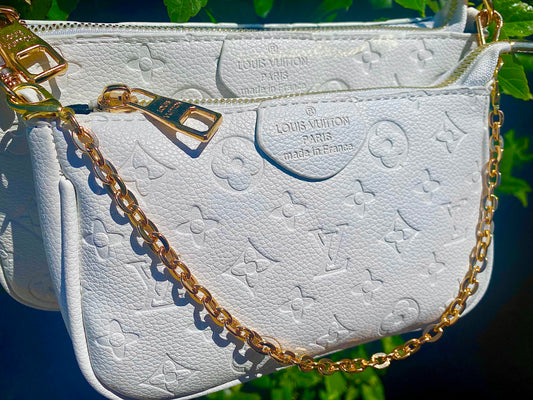 White LV 3n1 Purse